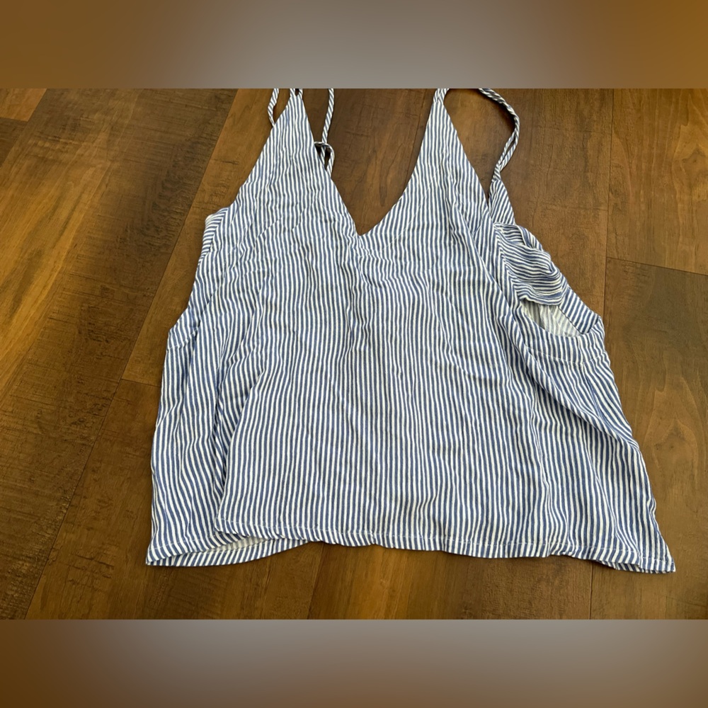 Lulu’s Adrift Striped Open-Back Tank Top